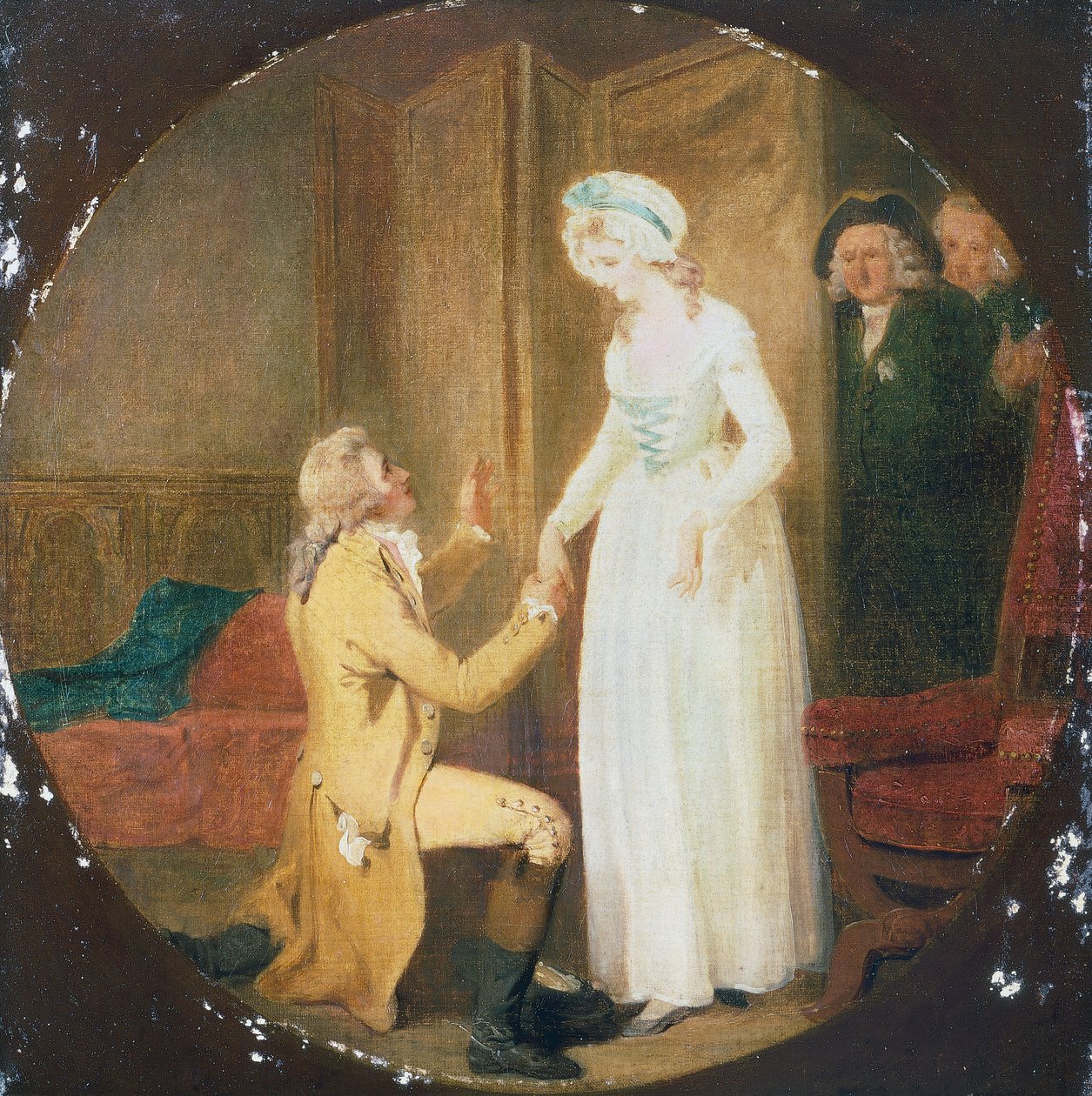 Perde V, Sahne III oyunu Fethetmek İçin Eğiliyor, Oliver Goldsmith (1730-1774) by Francis Wheatley