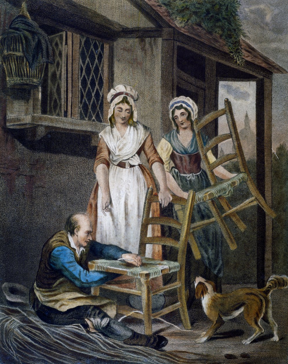 Hasır sandalye koltukları yapma, Francis Wheatley (1747-1801) tarafından Cries, Londra, Birleşik Krallık by Francis Wheatley