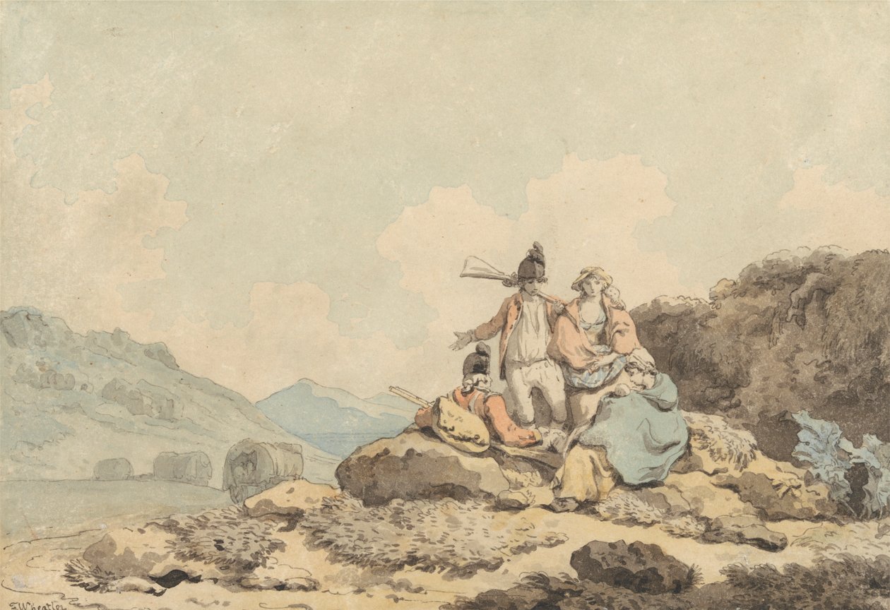Askerler ve Taşralı Kadınlar by Francis Wheatley