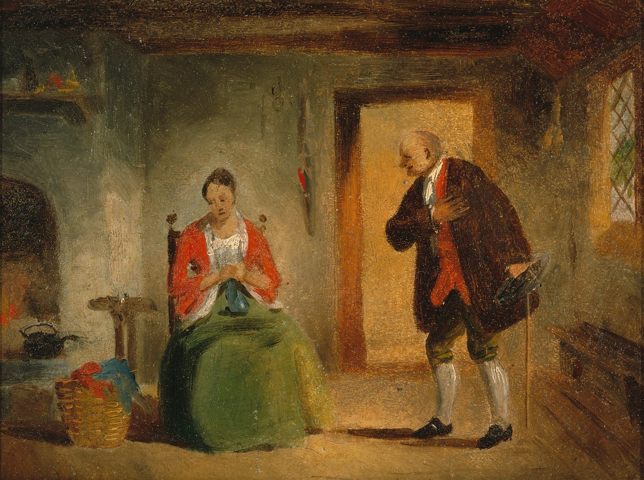 İç Çalışma, 1835-63 (gemiye monte edilmiş kağıt üzerine yağlı boya) by Francis William Edmonds