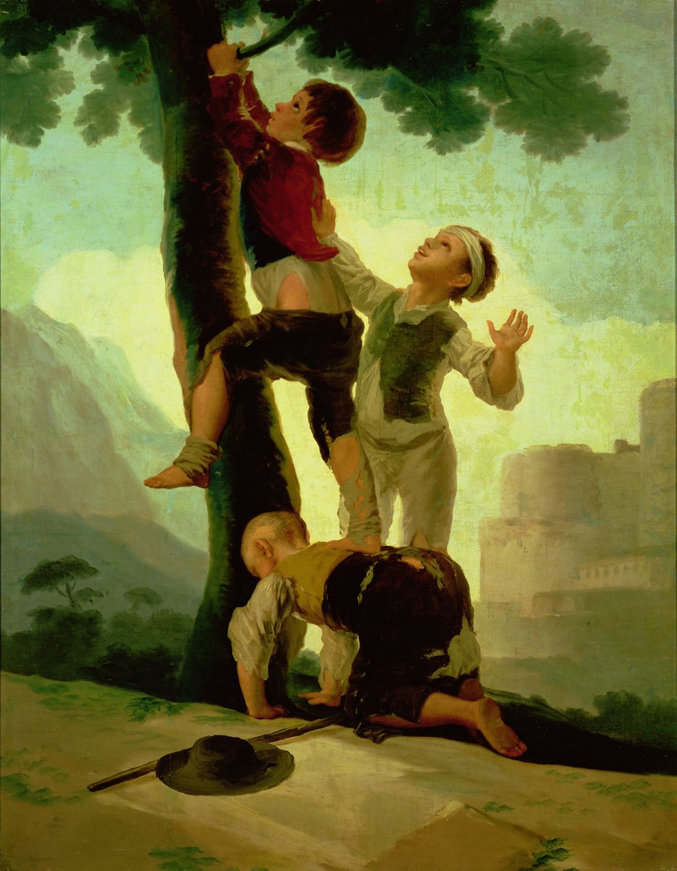 Ağaca Tırmanan Çocuklar, goblen için çizgi film, 1790-92 by Francisco de Goya