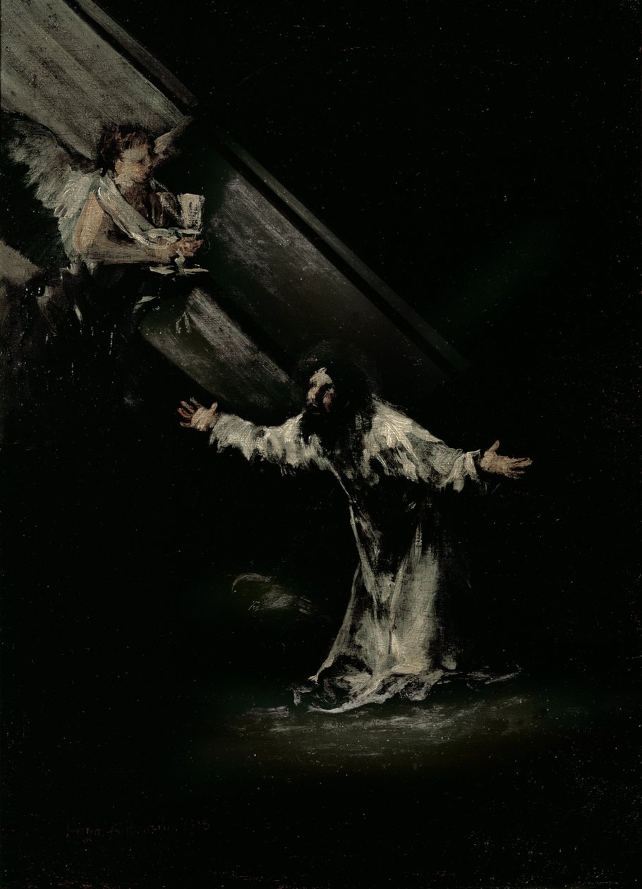 Zeytin Dağındaki İsa, 1819 (tahta üzerine yağlı boya) by Francisco de Goya