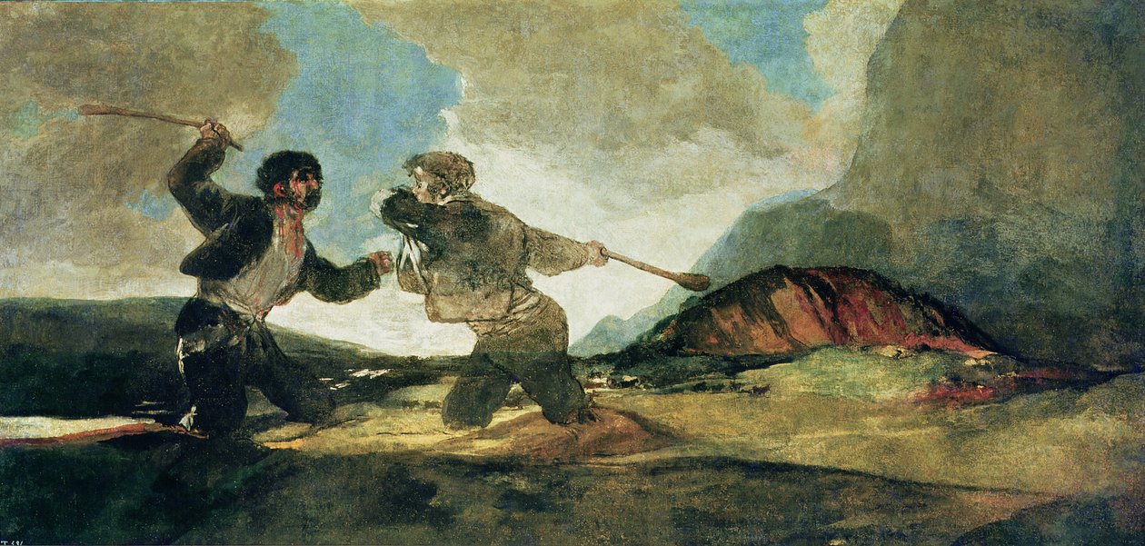 Kulüplerle Düello by Francisco de Goya