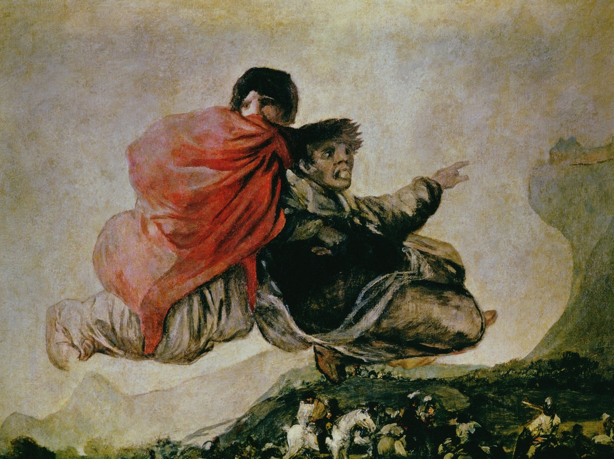 Fantastik Görüş (Asmodeus) 1821-23 (keten kumaşa aktarılmış gesso üzerine yağ) (73591 detayı) by Francisco de Goya