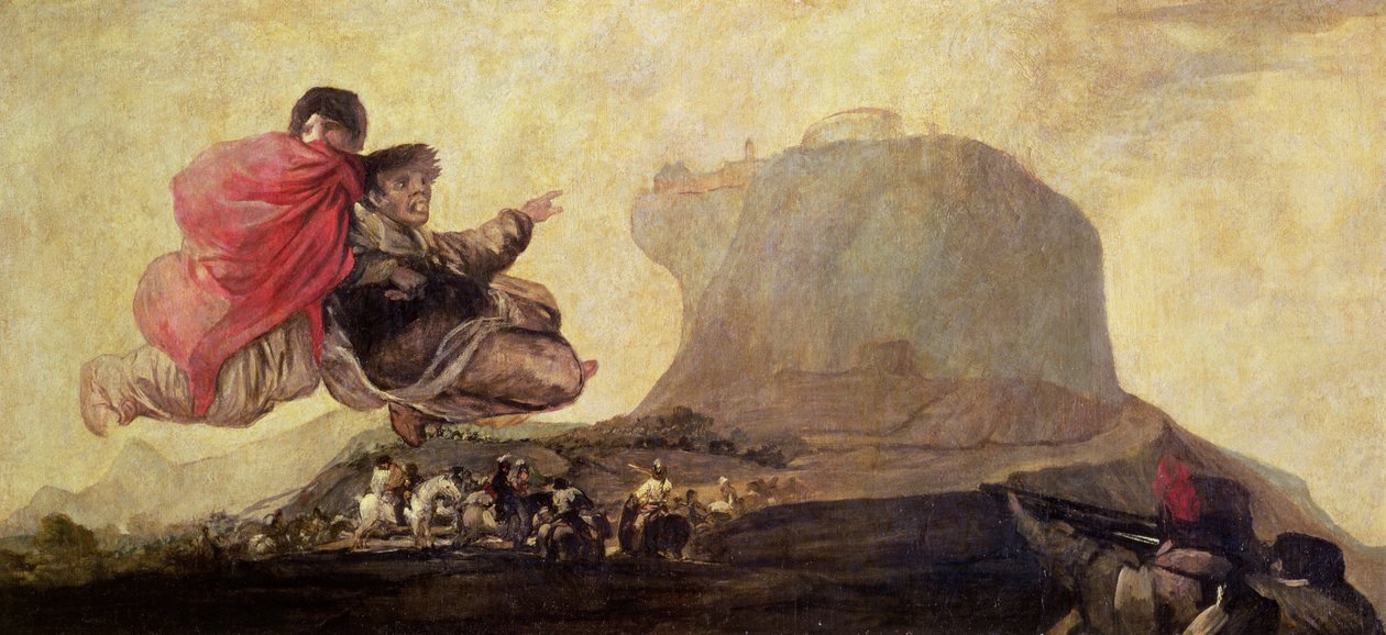 Fantastic Vision (Asmodeus) 1821-23 (oil on gesso transferred to linen) by Francisco de Goya