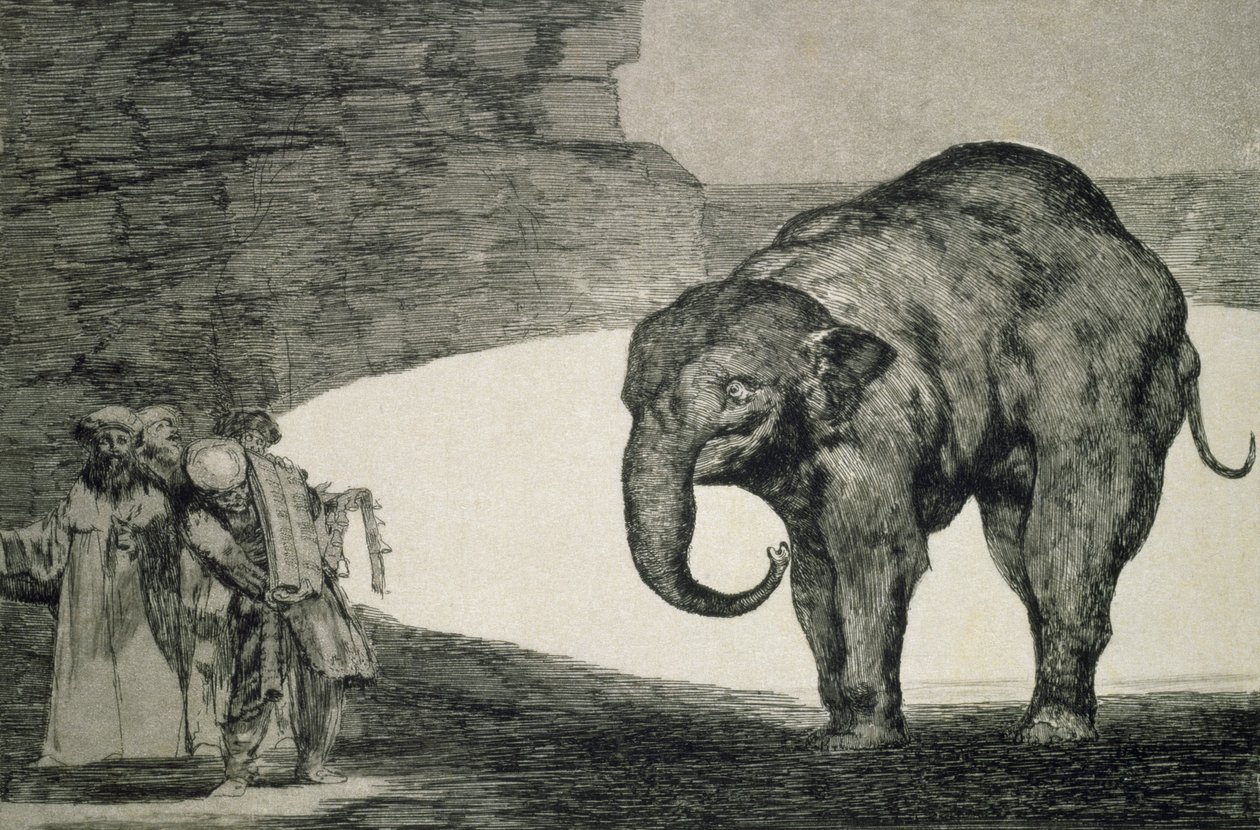 Folly of Beasts, Follies serisinden veya Other Laws for the People, c.1815-24 (Japon kağıdına gravür ve aquatint) by Francisco de Goya