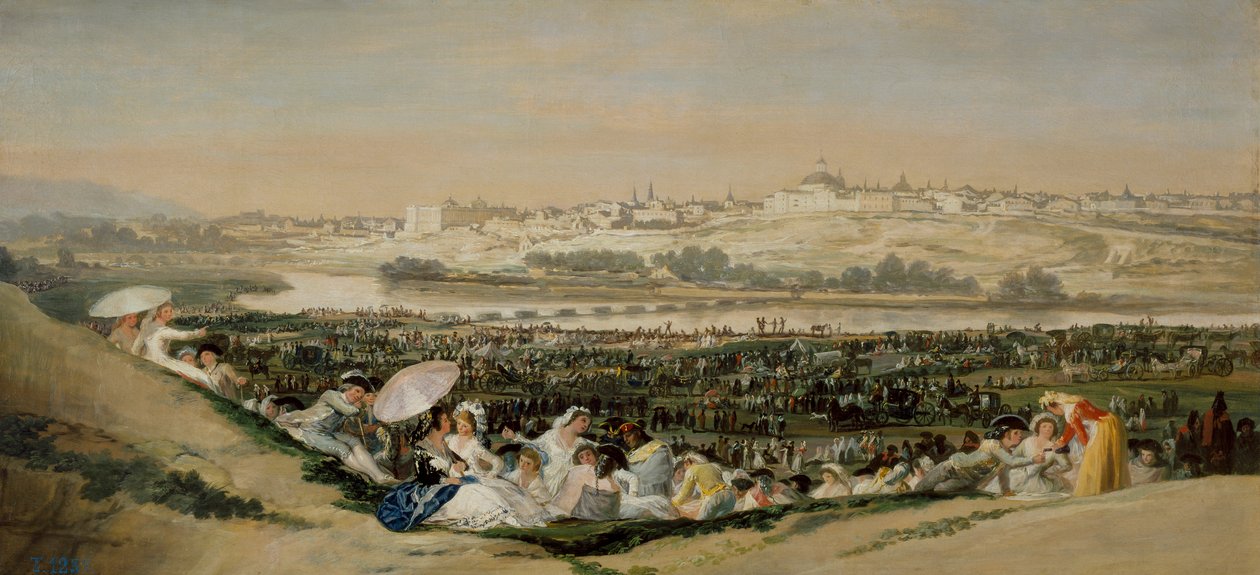 San Isidro çayırı by Francisco de Goya