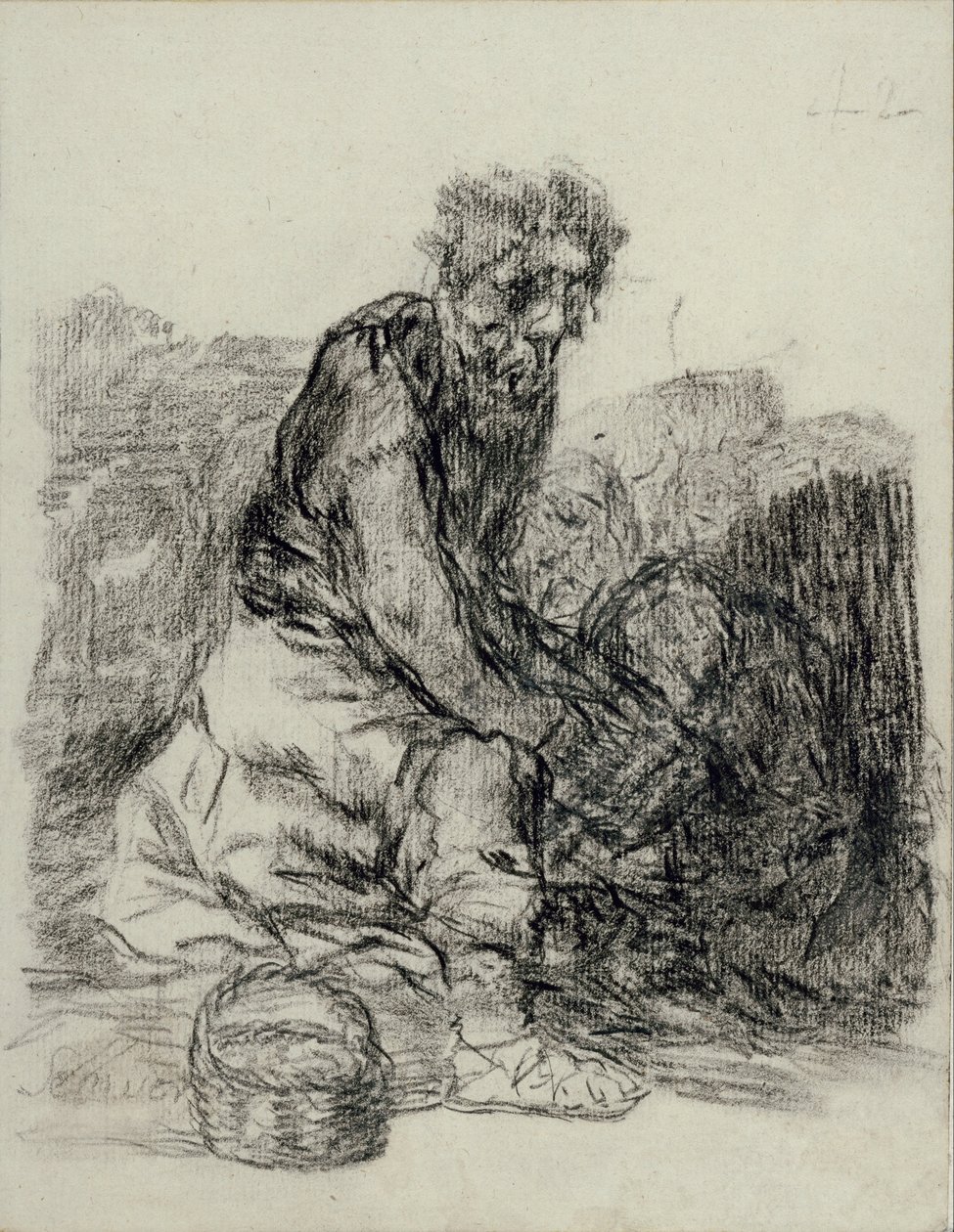 Se muer(tr) (Ölüyorlar) by Francisco de Goya