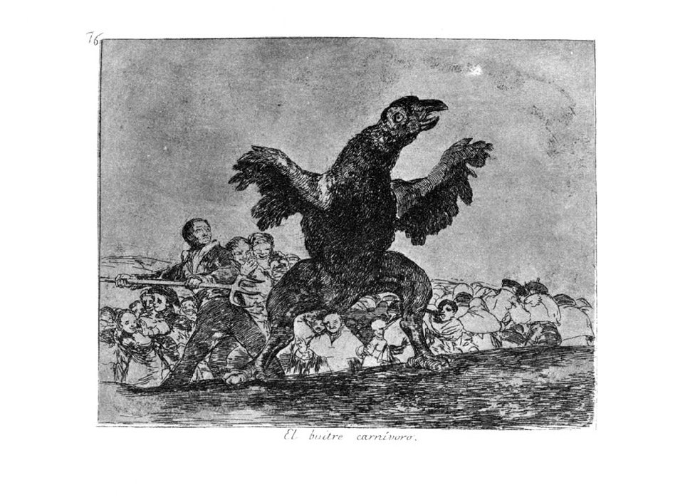 Plaka 76: El buitre carnivoro (Etobur akbaba) by Francisco de Goya