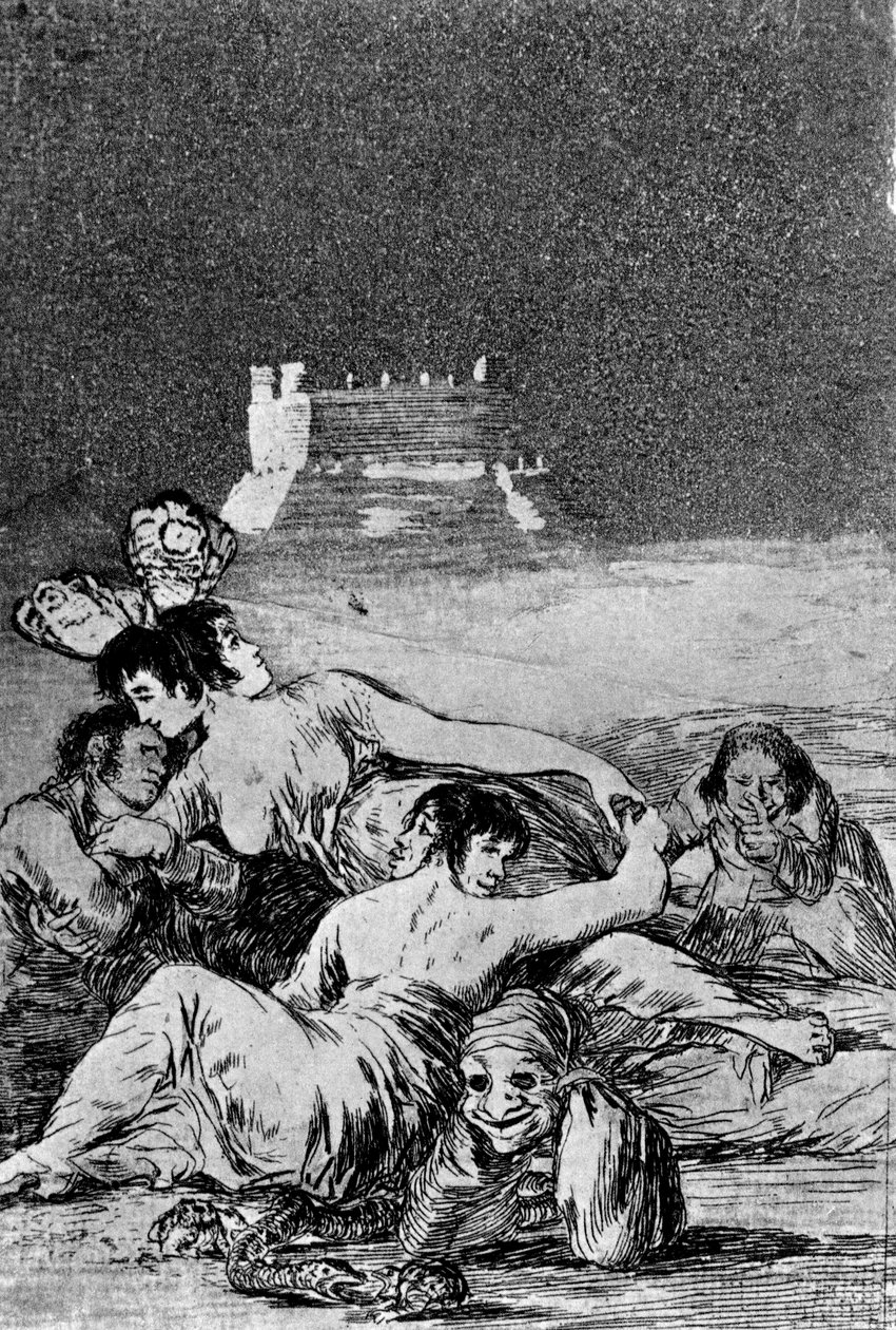 Yalan ve the_inconstancia rüyası (gravür ve aquatint) by Francisco de Goya