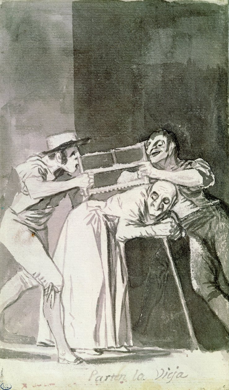 Eskiyi Kes (Parten la vieja), c.1810 (sepya yıkama) by Francisco de Goya
