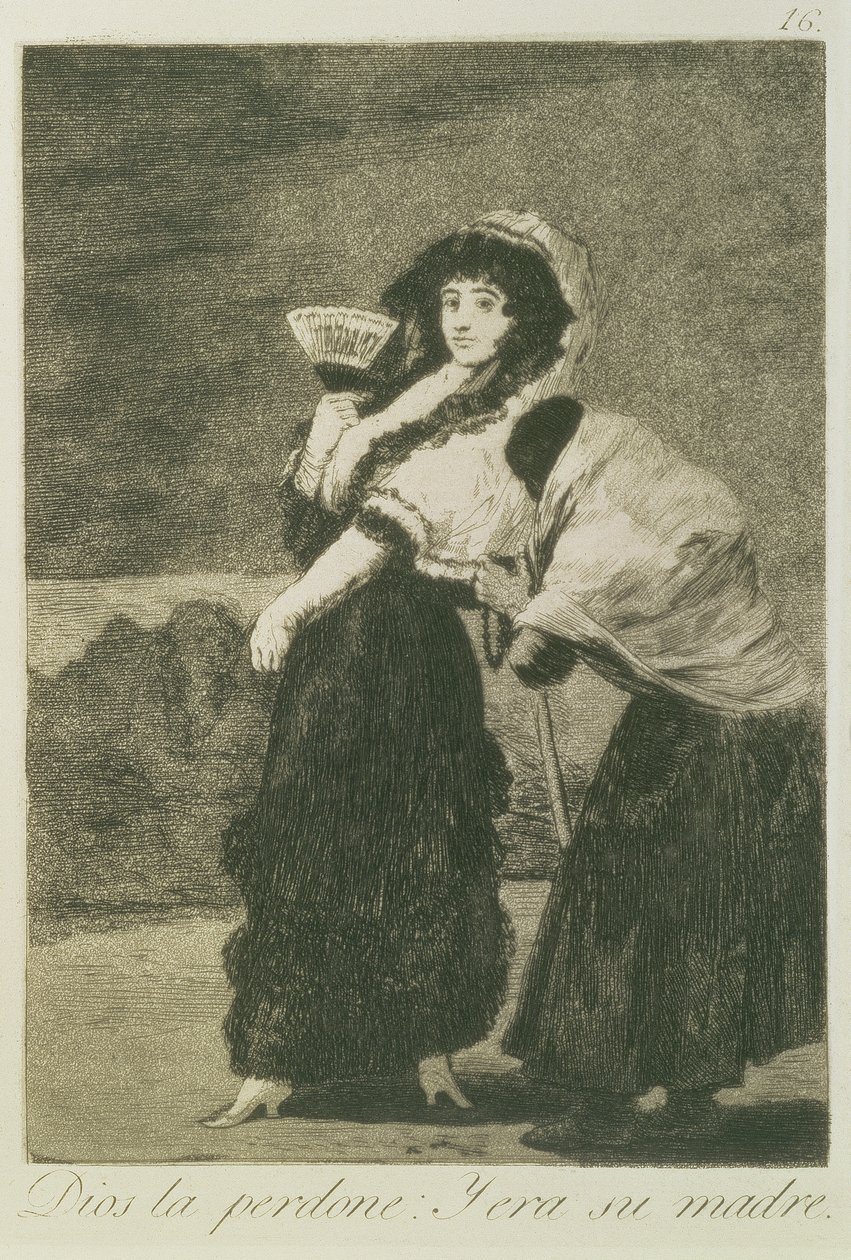 Tanrı onu affetsin: annesiydi, 1797 (gravür ve aquatint) by Francisco de Goya