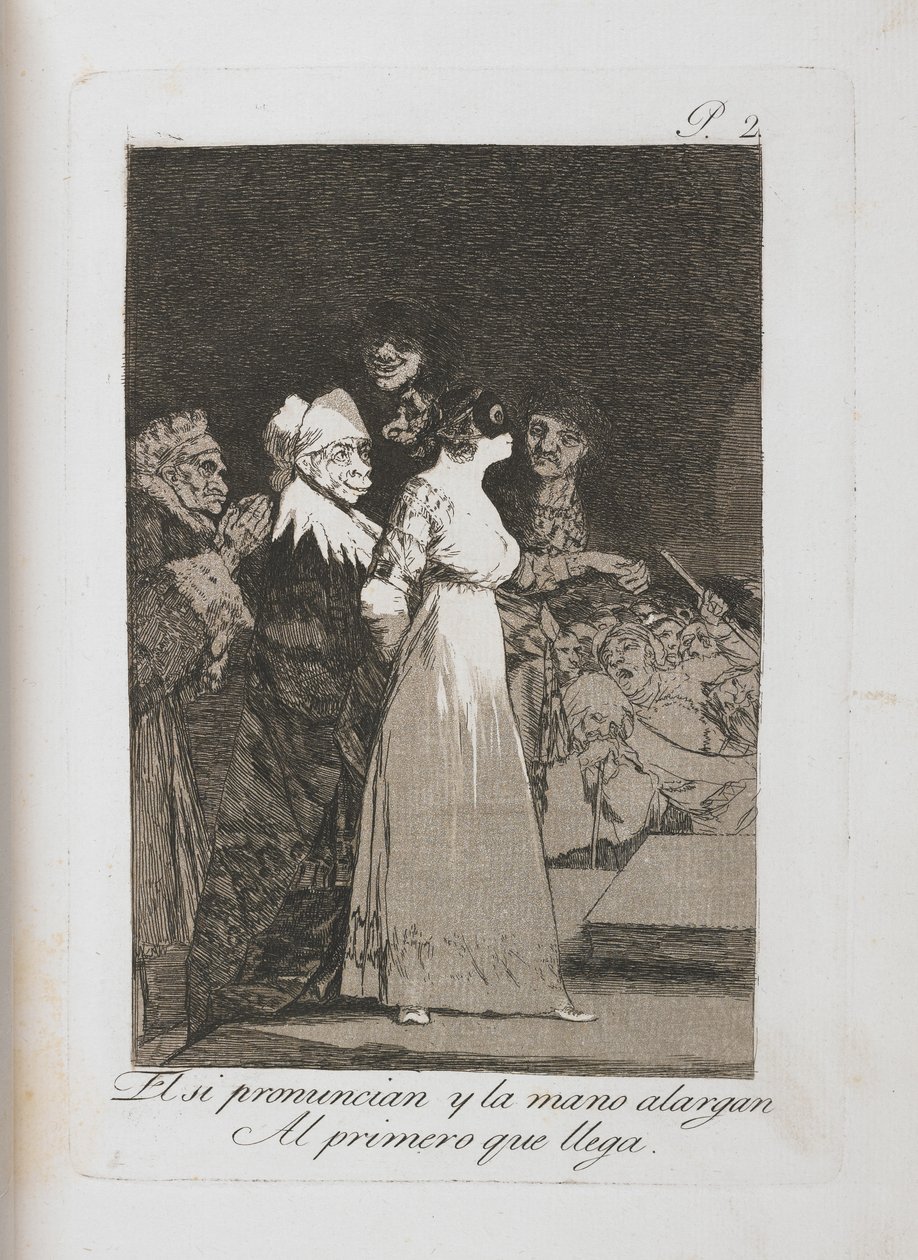 Plate from Los Caprichos, 1797-1798 by Francisco de Goya
