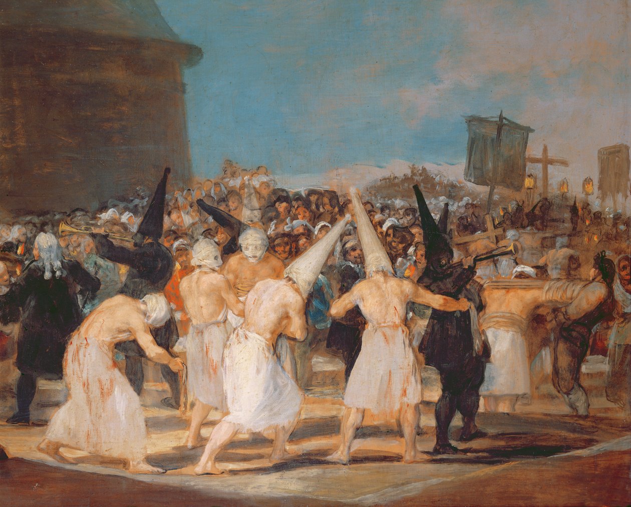 Kamçılıların Alayı, 1815-19 tuval üzerine yağlıboya 541 detayı by Francisco de Goya