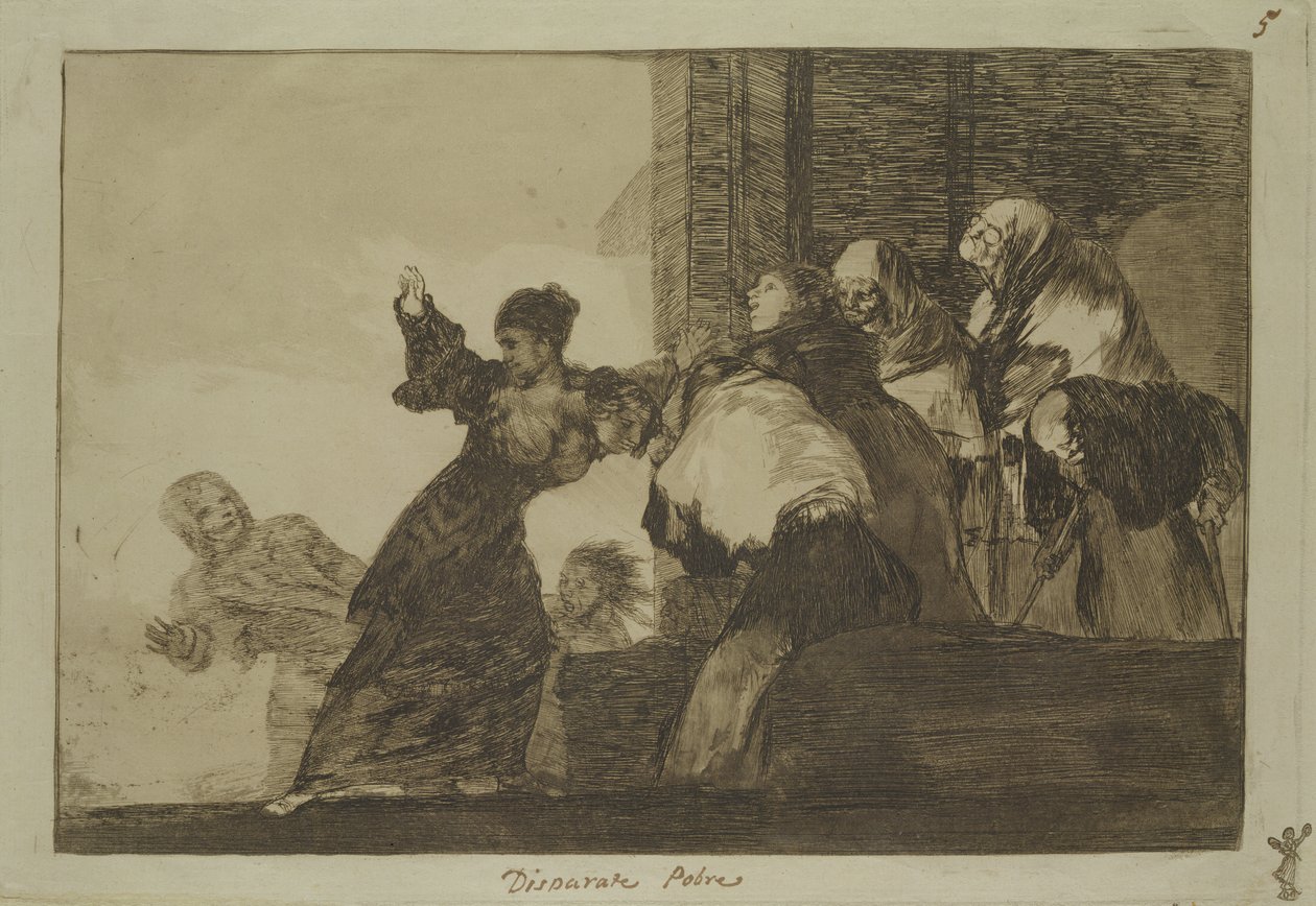 Follies Serisinden 11 Atasözü, c.1815-24 (kağıt üzerine gravür ve su boyama) by Francisco de Goya
