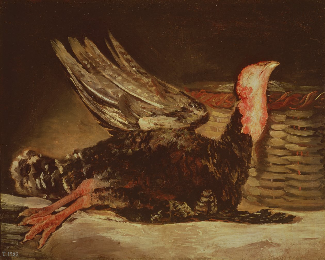 Ölü bir hindi ve bir hasır sepetin natürmortu, 1806 by Francisco de Goya