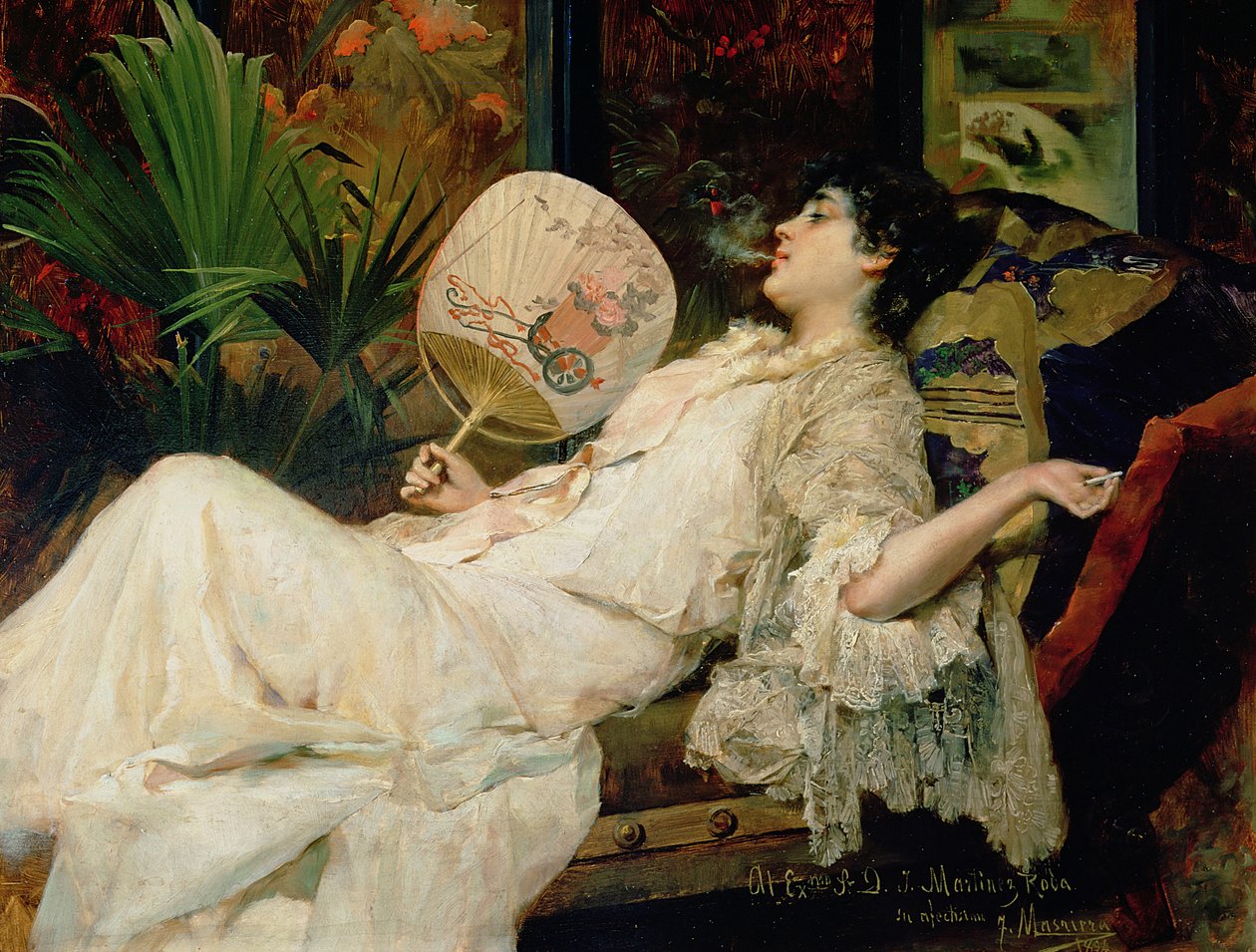 Sigara İçen Genç Kadın, 1894 by Francisco Masriera y Manovens
