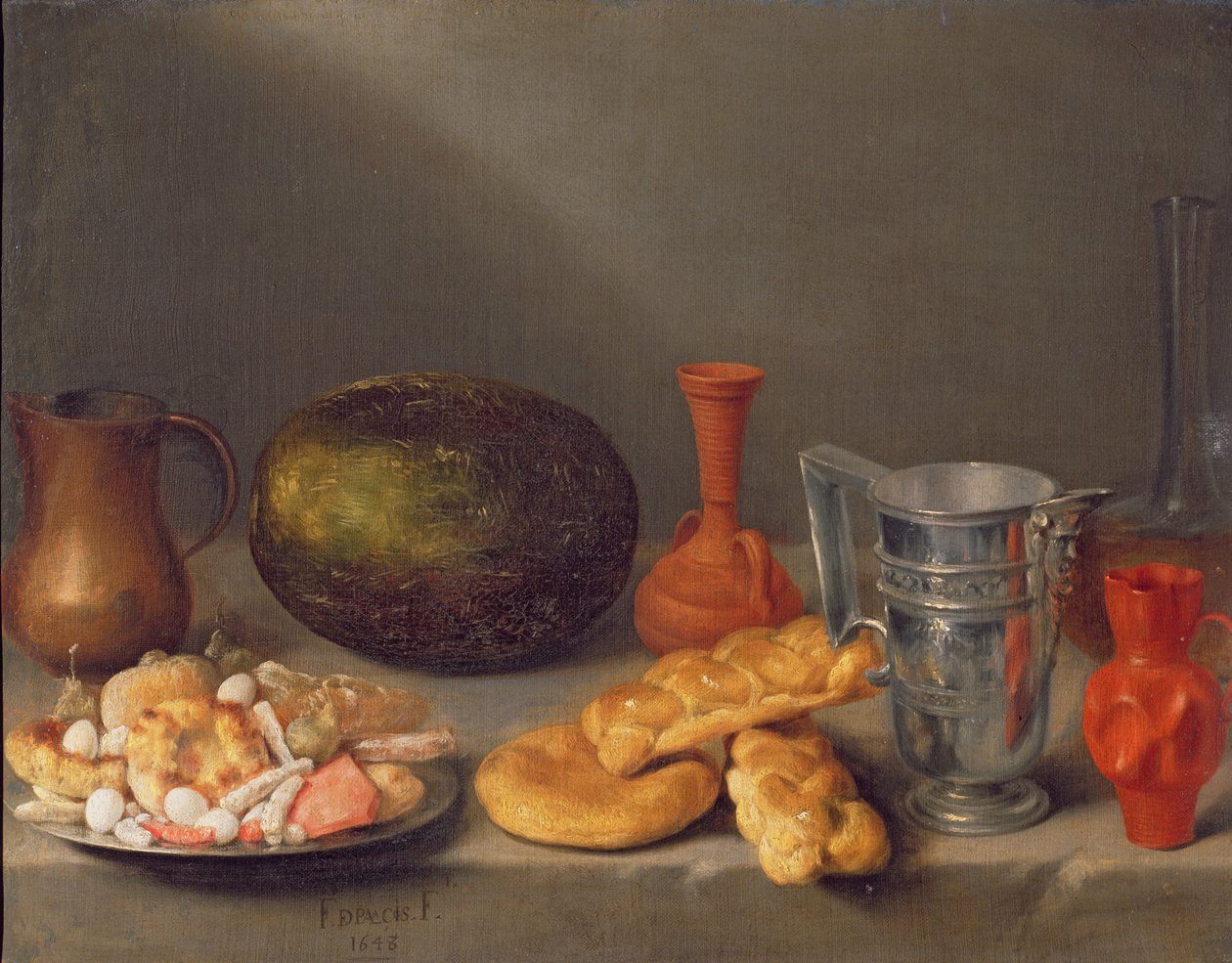 Ekmekli natürmort, 1648 by Francisco Palacios