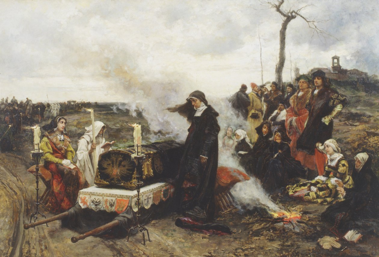 Kocasının cenazesinde Castille Joanna by Francisco Pradilla y Ortiz
