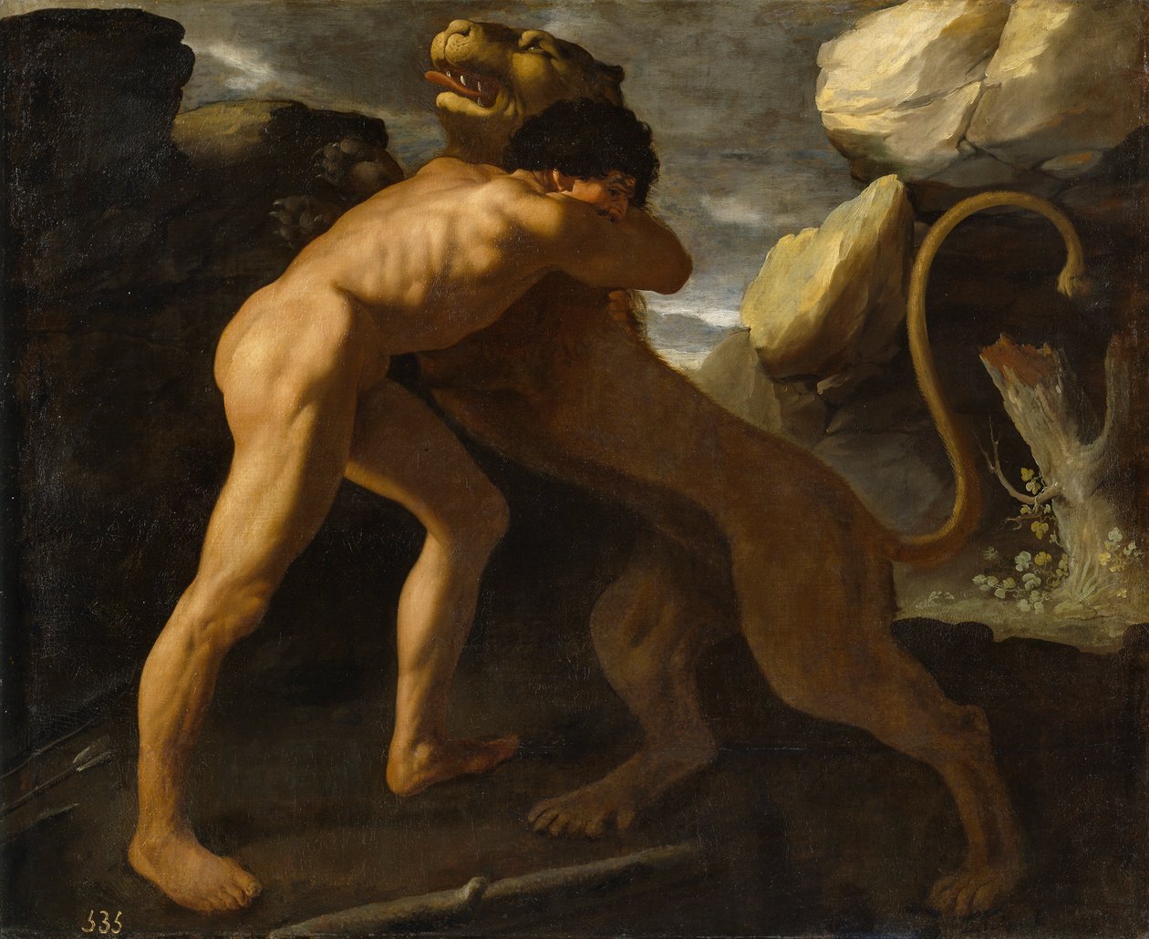 Herkül Nemea aslanı ile savaşır by Francisco de Zurbaran