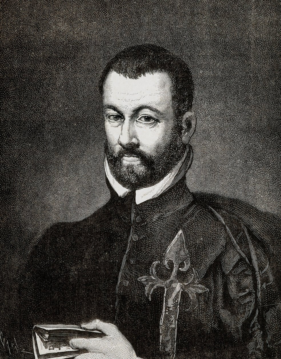 Francisco Pacheco'nun bir tablosuna dayanan İspanyol hümanist ve ilahiyatçı Benito ARIAS MONTANO'nun (1527-1598) portresi by Francisco (after) Pacheco