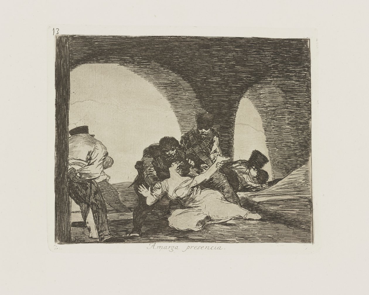 acı mevcudiyet. (Acı Var Olmak.), pl. Savaşın Felaketleri serisinden 13 by Francisco de Goya