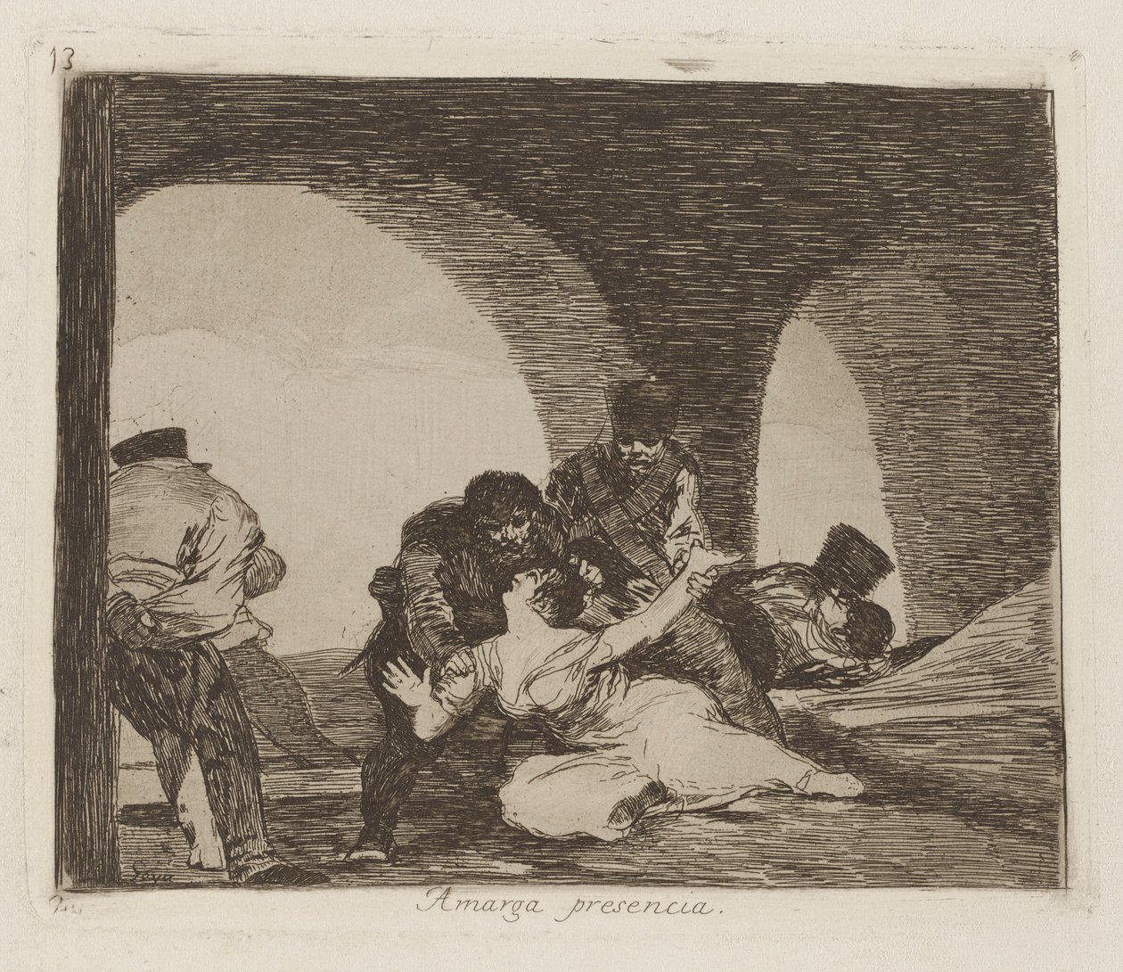Acı mevcudiyet (Bitter to Be Present), pl. Savaşın Felaketleri serisinden 13 by Francisco de Goya