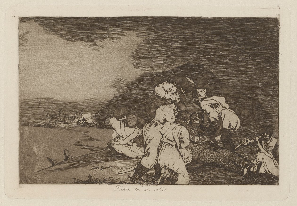 İyi misin? (Size Doğru Hizmet Ediyor), pl. The Disasters of War serisinden 6. by Francisco de Goya