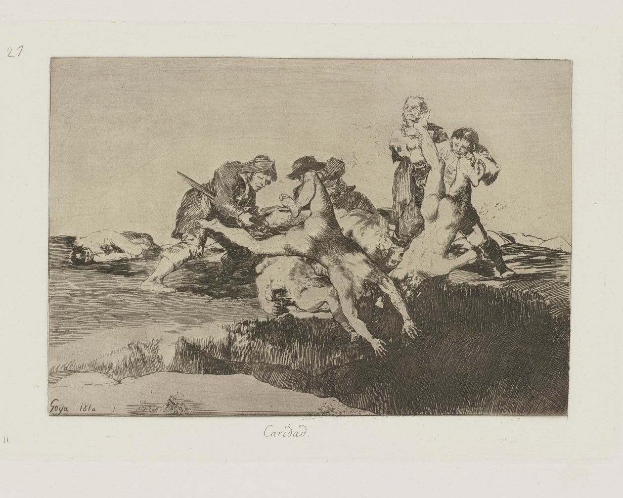 Hayır kurumu. (Hayırseverlik.), pl. Savaşın Felaketleri dizisinden 27 by Francisco de Goya
