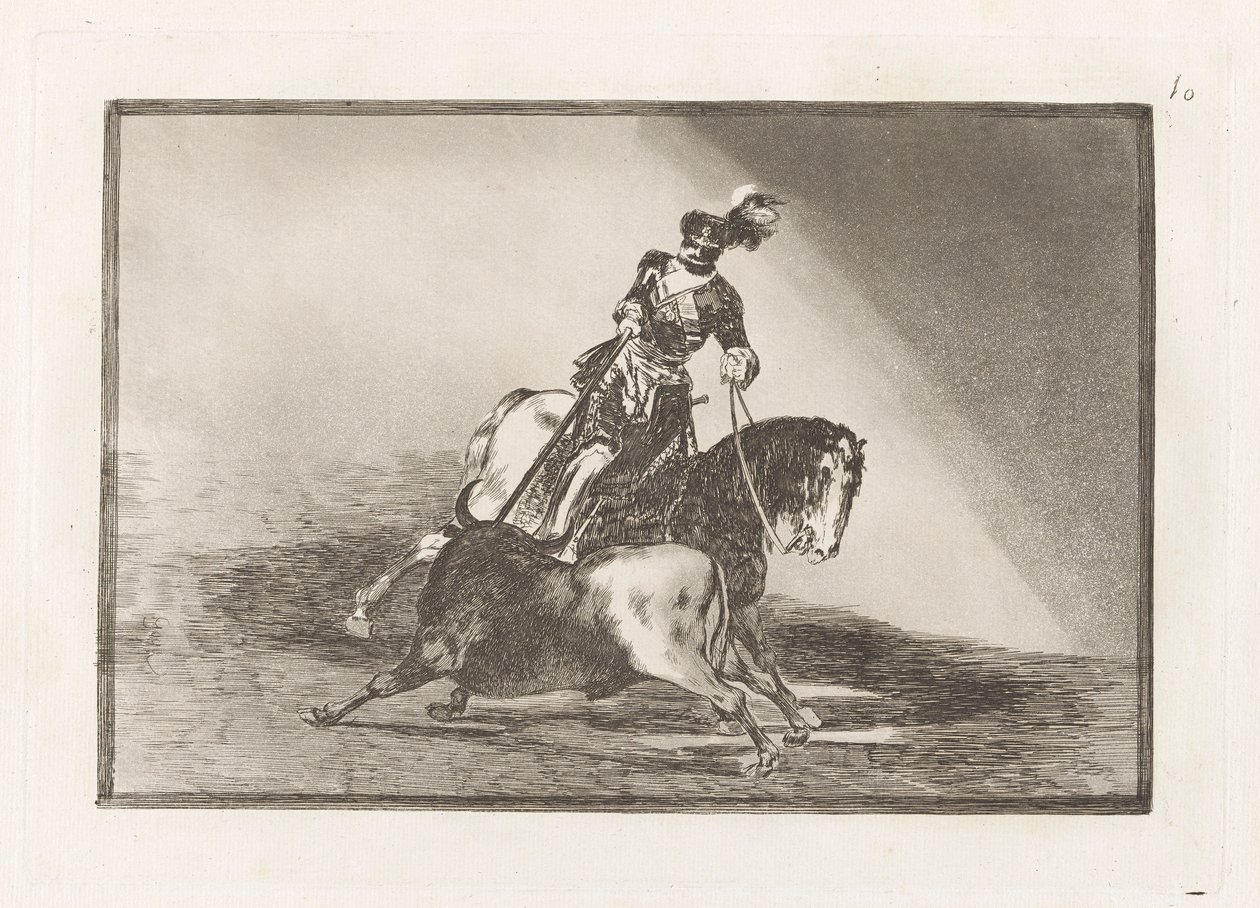 Carlos V. lanceando un toro en la plaza de Valladolid (Charles V, Valladolid