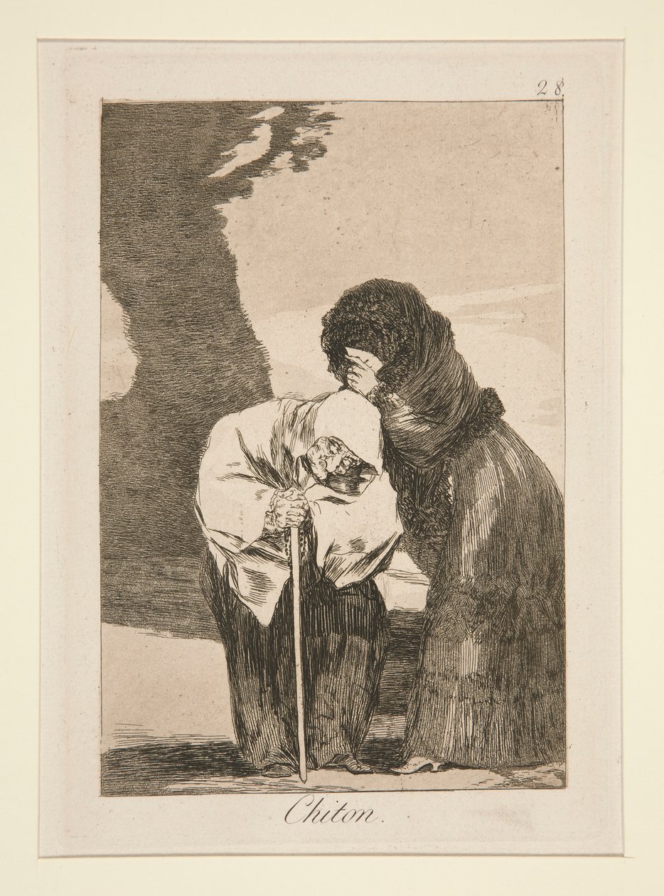 Chiton (Hush), pl. Los caprichos serisinden 28 by Francisco de Goya