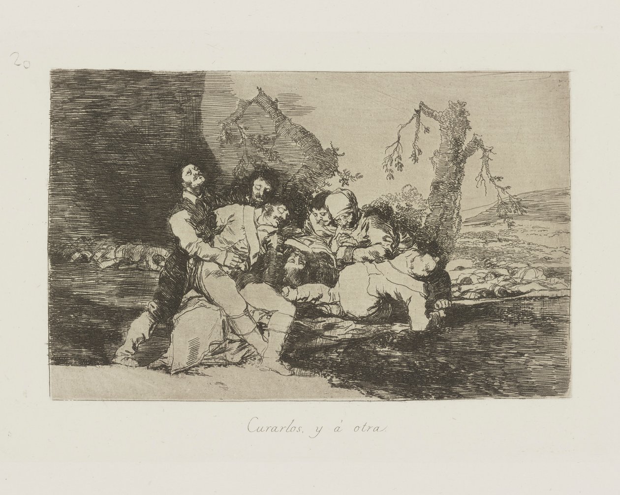 Onları iyileştir ve ? bir diğer. (Onları İyileştirin ve Sonrakine Geçin.), pl. The Disasters of War serisinden 20 by Francisco de Goya