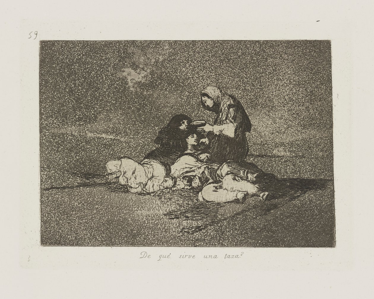 Neyden? bir fincan servis eder mi? (Bir Bardağın Kullanımı Nedir?), pl. Savaşın Felaketleri dizisinden 59 by Francisco de Goya