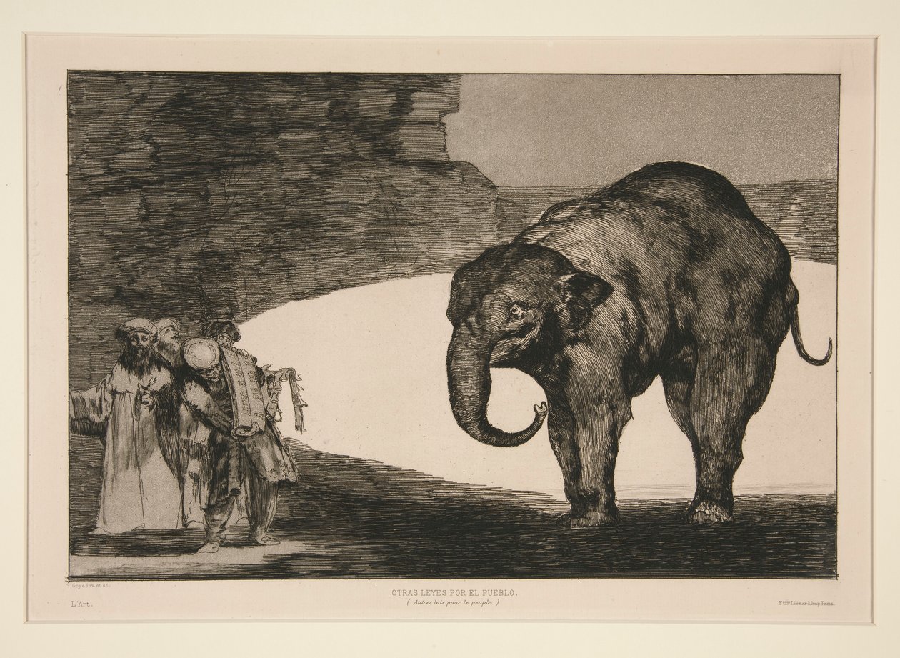 Disparate de bestia (Animal Folly), Los atasözü serisinden numarasız levha by Francisco de Goya