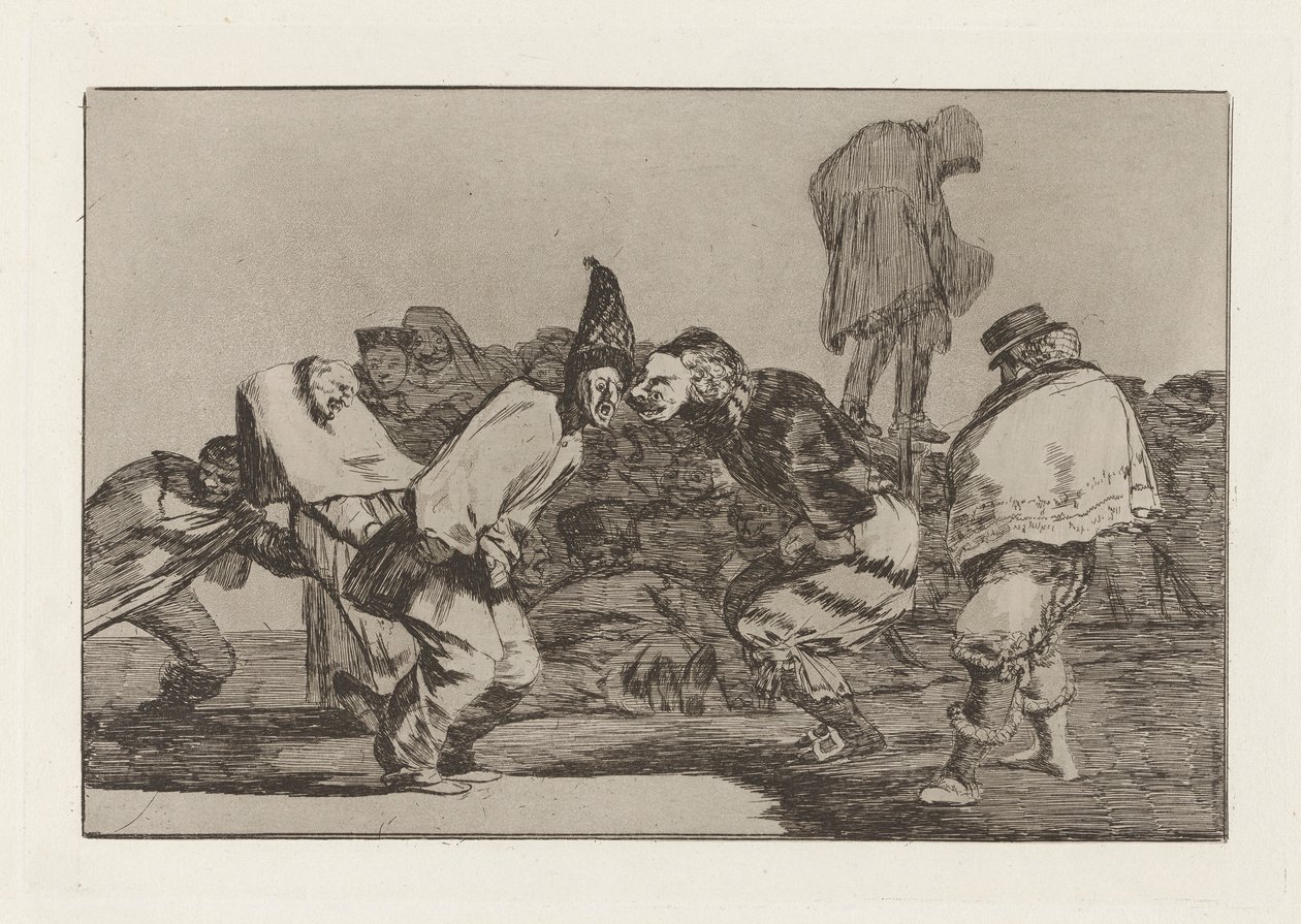 Alegrias antrojo, que ma?ana seras ash (Sevin, Karnaval, Yarın Kül Olacaksın) olarak da bilinen Disparate de carnaval (Carnival Folly), Los disparates (Los atasözü) serisinden by Francisco de Goya