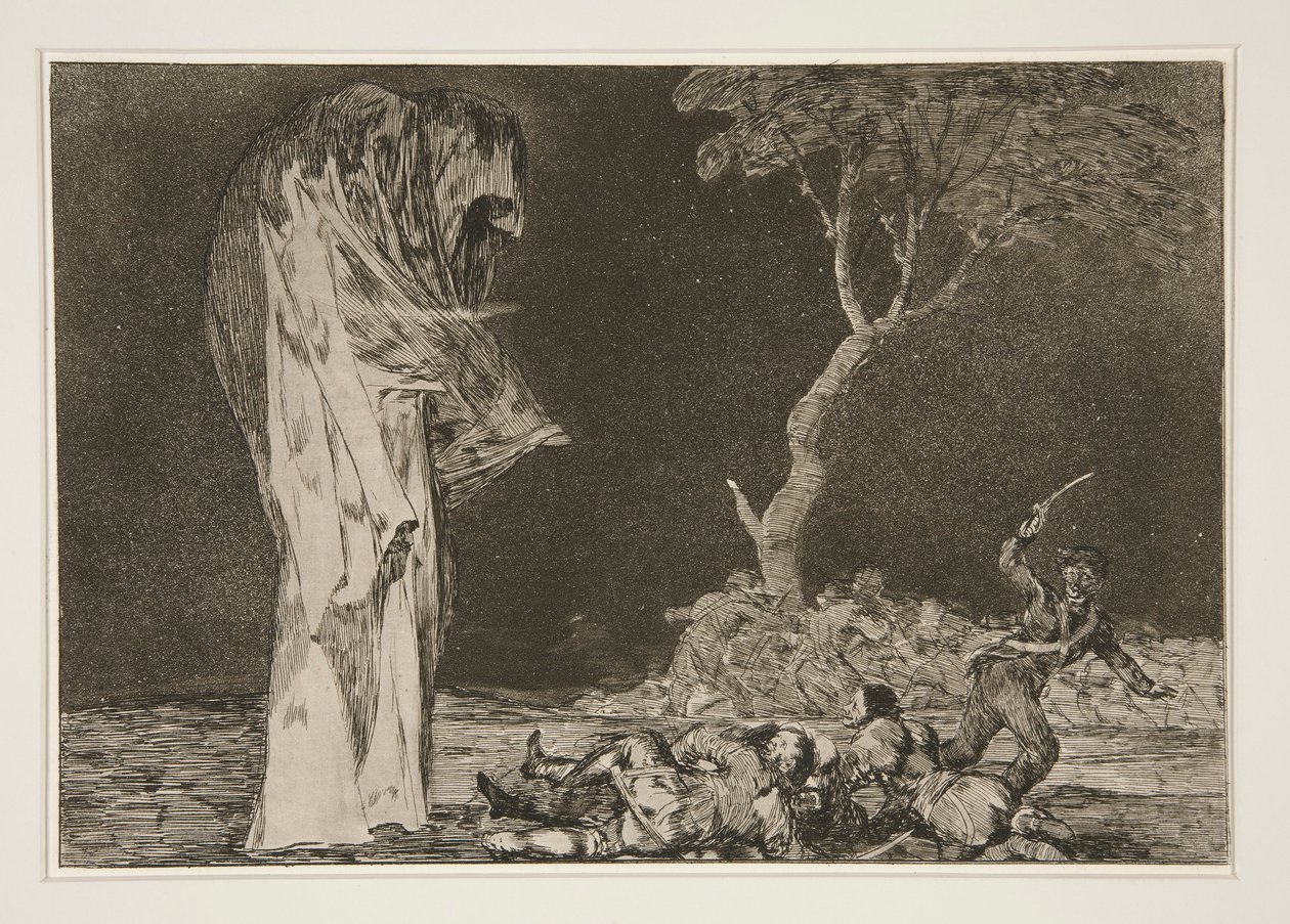 Saçma korku (The Folly of Fear), pl. 2 atasözleri by Francisco de Goya