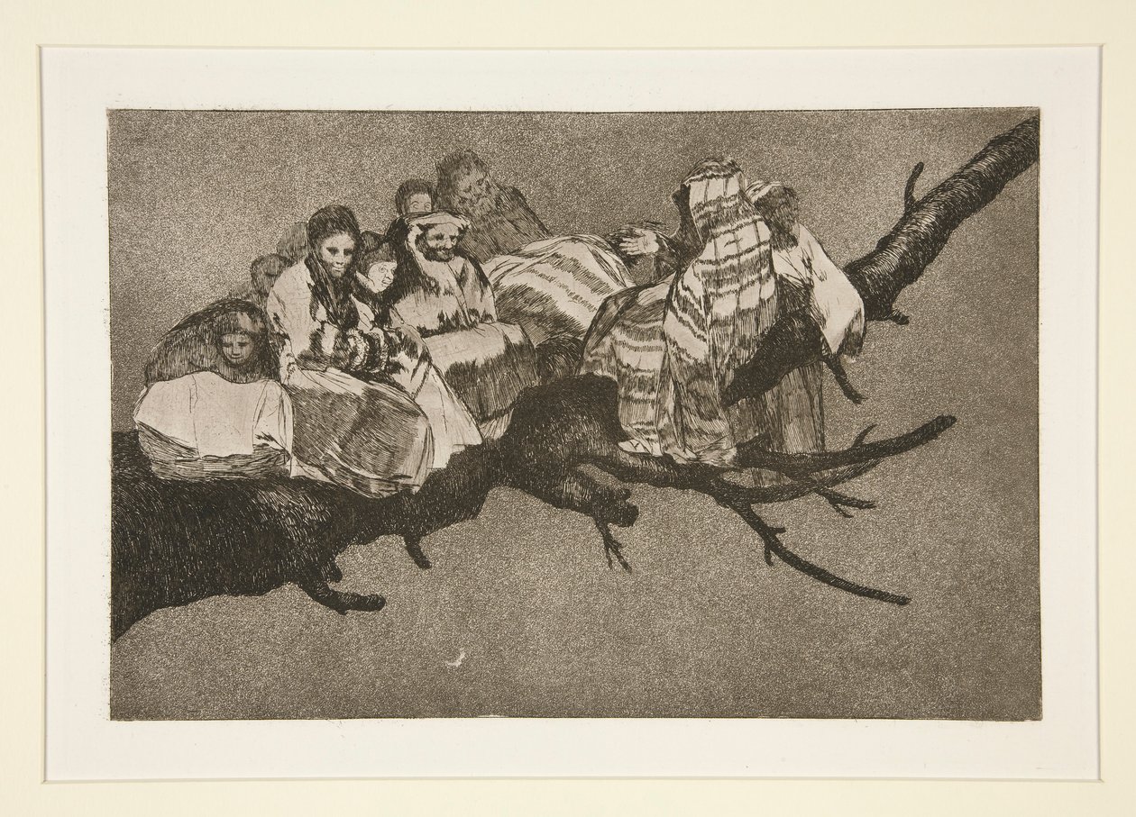 Farklı alay konusu (Gülünç Budalalık), pl. Los atasözleri serisinden 3 by Francisco de Goya