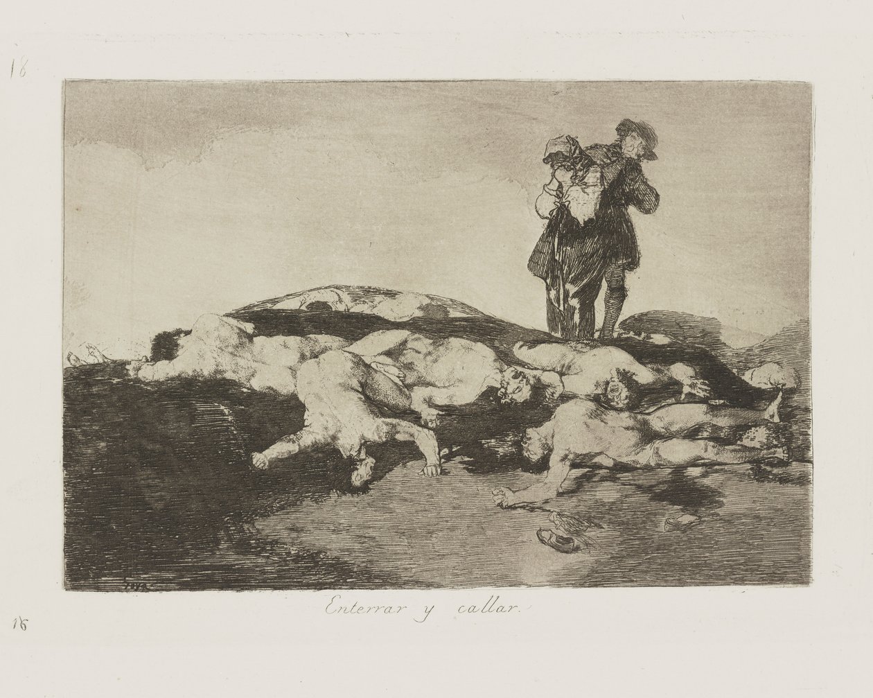 Göm ve kapa çeneni. (Onları Gömün ve Sessiz Olun.), pl. Savaşın Felaketleri dizisinden 18 by Francisco de Goya