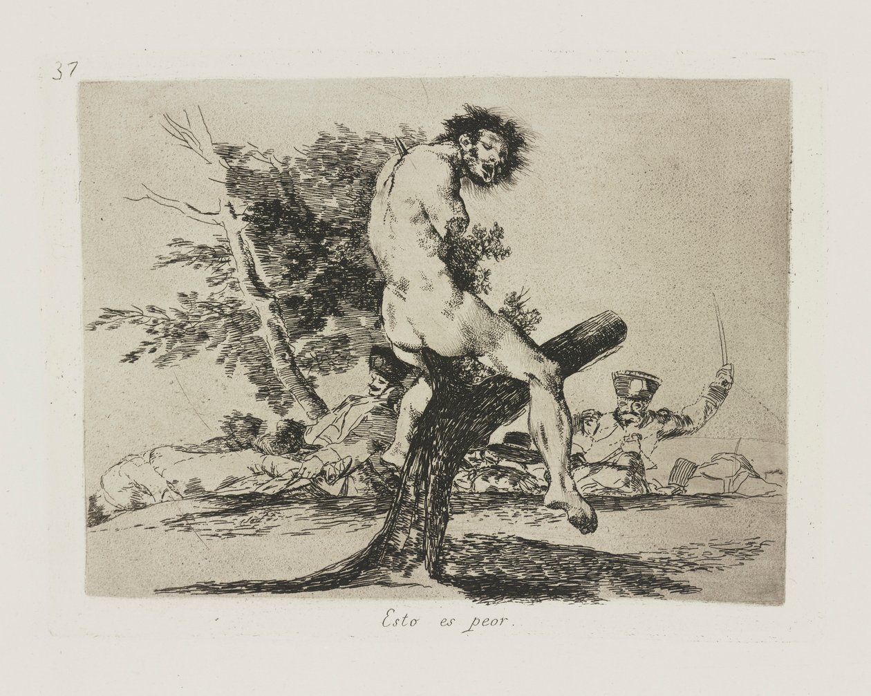 Bu daha kötü. (Bu Daha Kötü), pl. Savaşın Felaketleri dizisinden 37 by Francisco de Goya