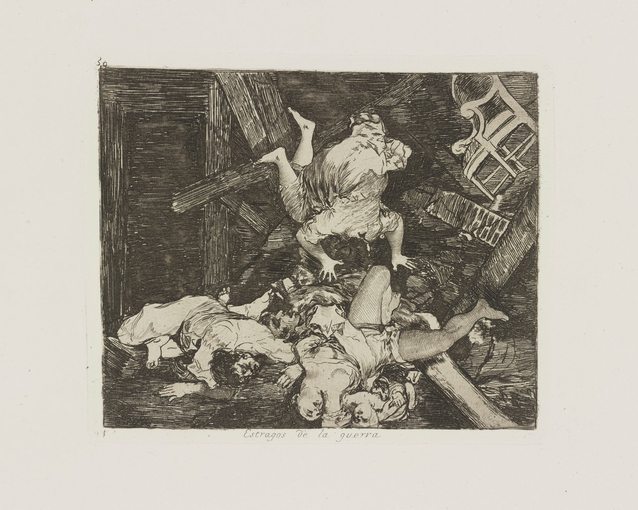 Savaşın yıkımları. (Savaşın Yıkımları.), pl. Savaşın Felaketleri dizisinden 30 by Francisco de Goya