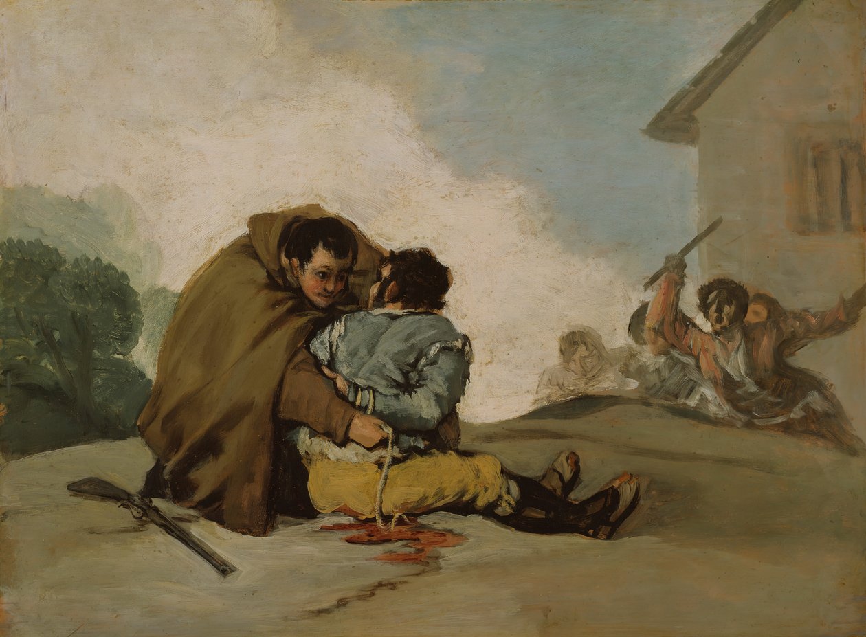 Rahip Pedro, El Maragato'yu bir İple Bağlıyor, 1806 dolayları. by Francisco de Goya