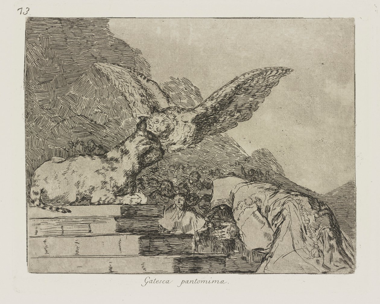Gatesk pandomim. (Kedi Pandomim.), pl. Savaşın Felaketleri dizisinden 73 by Francisco de Goya