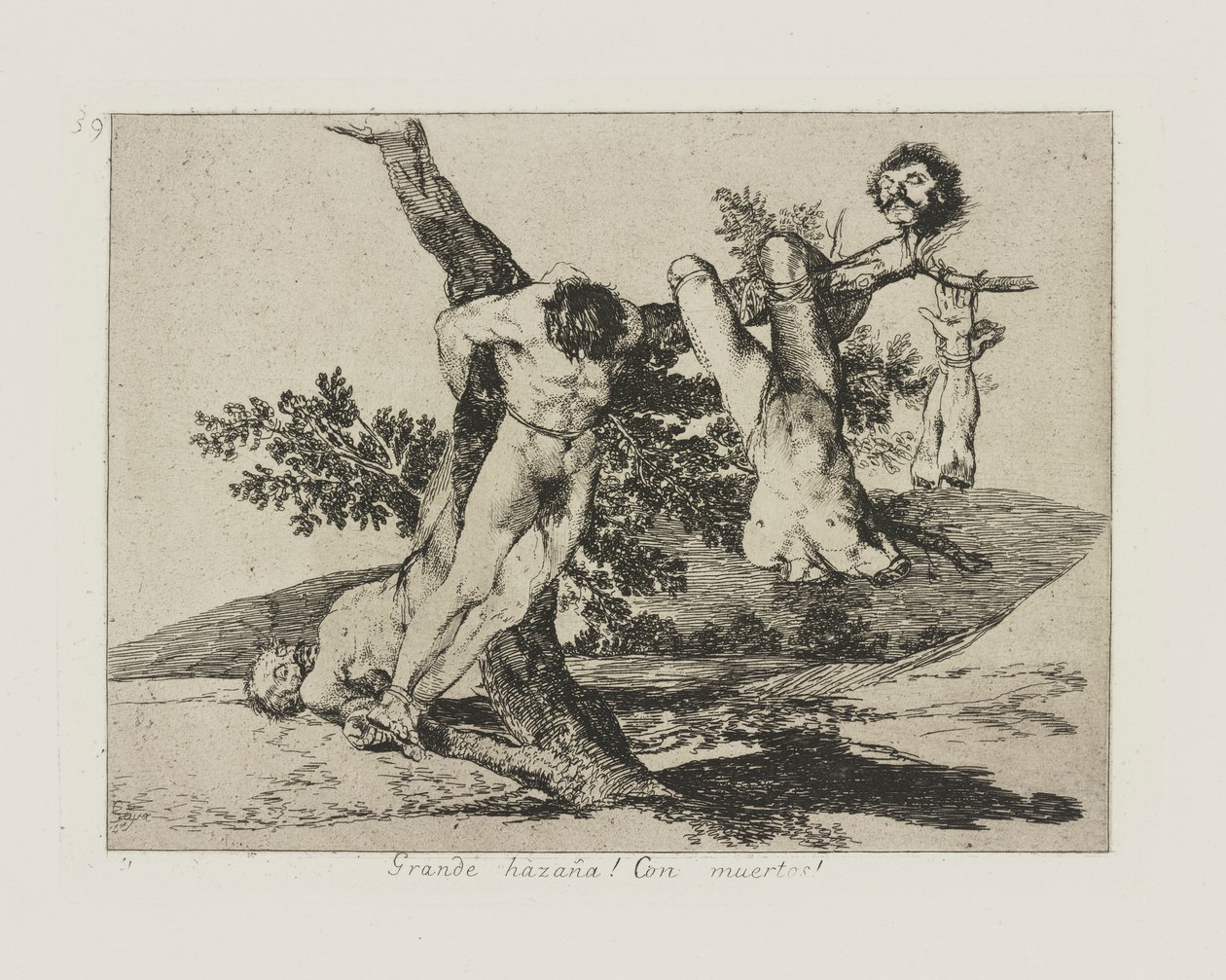 Harika bir başarı? Ölü ile! (Destansı Bir Başarı! Ölü Adamlarla!), pl. Savaşın Felaketleri dizisinden 39 by Francisco de Goya