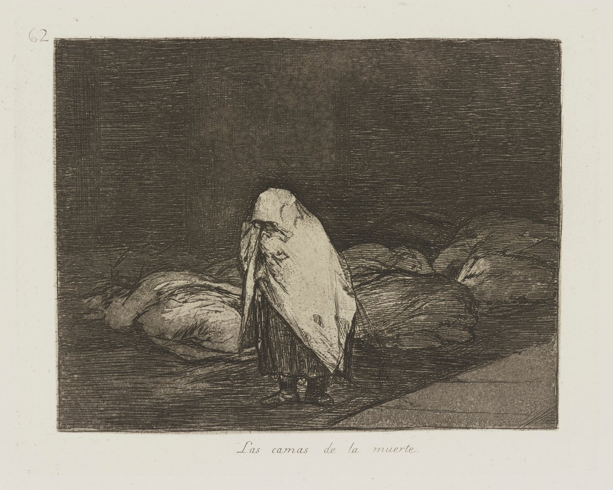 Ölüm yatakları. (Ölüm Yatakları.), pl. Savaşın Felaketleri dizisinden 62 by Francisco de Goya