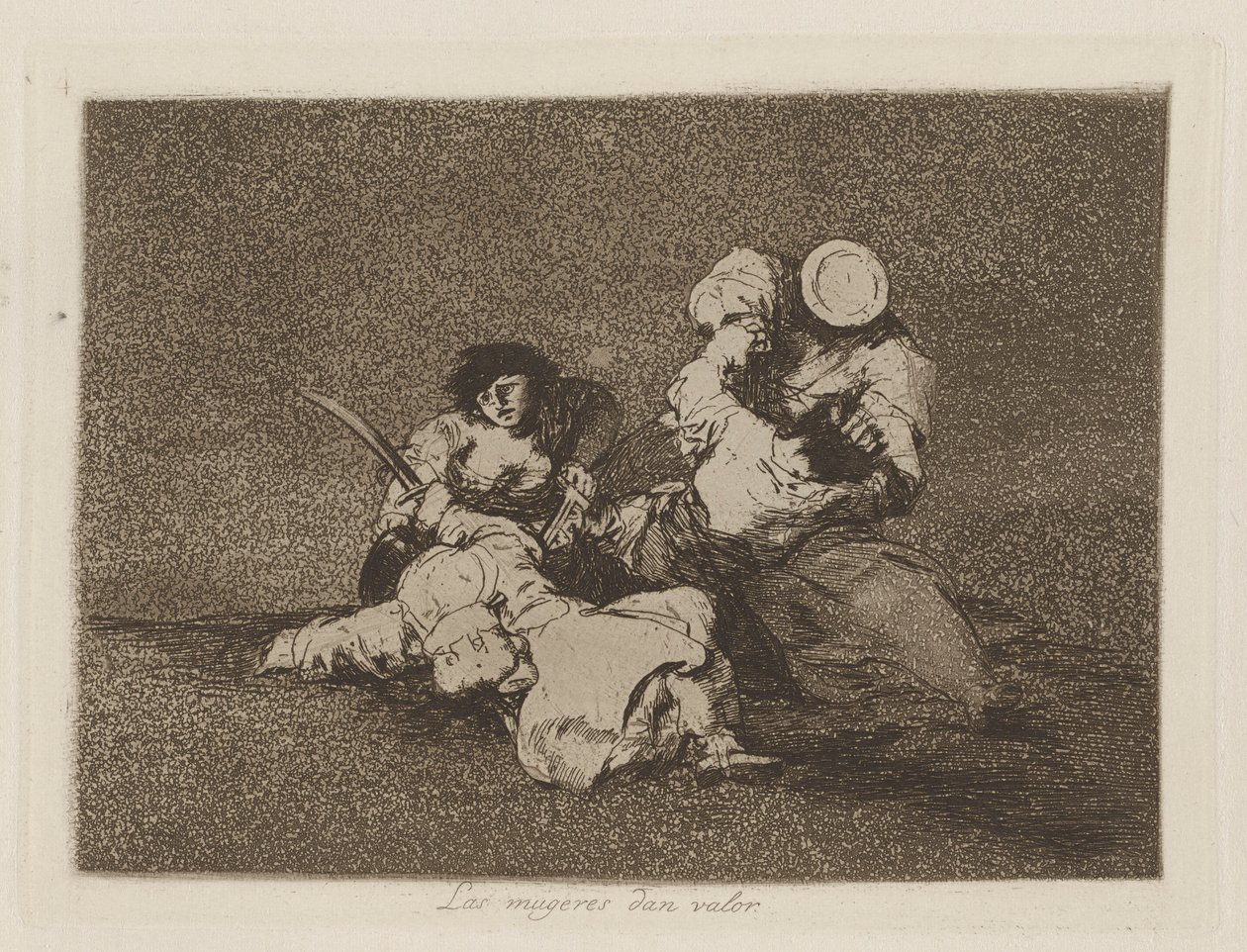 Las mugeres da valor (Kadınlar Cesaret Verir), pl. Savaşın Felaketleri serisinden 4 by Francisco de Goya