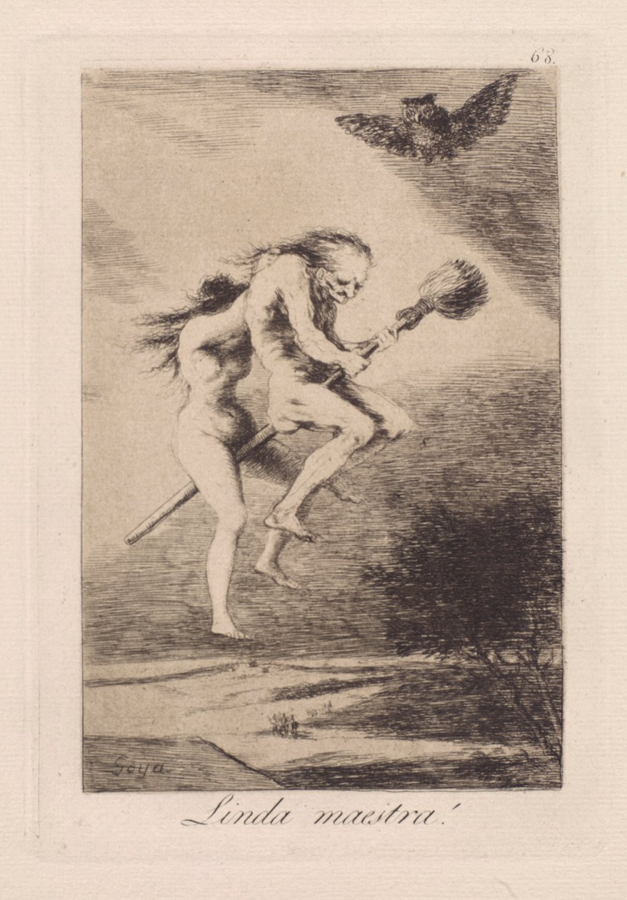 Linda usta! (Güzel öğretmen!), pl. Los caprichos serisinden 68 by Francisco de Goya