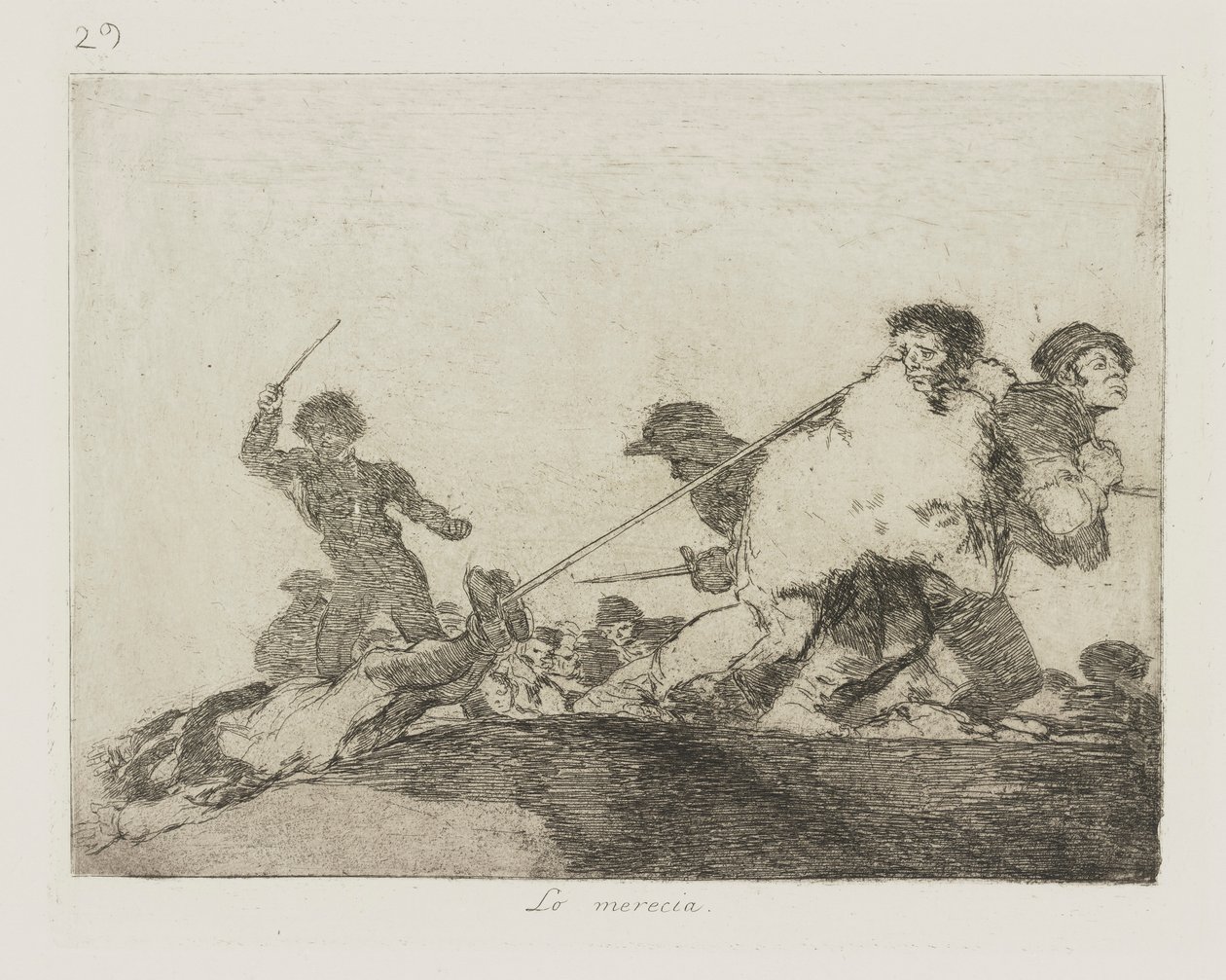 Bunu hak etti. (Ben bunu hak ettim.), pl. Savaşın Felaketleri dizisinden 29 by Francisco de Goya