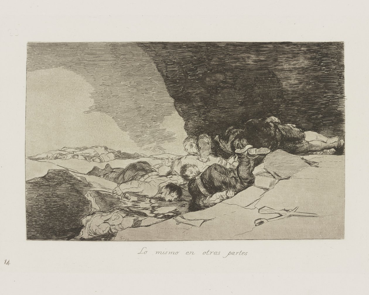 Aynı başka yerde. (Başka Yerde Aynı.), pl. Savaşın Felaketleri dizisinden 23 by Francisco de Goya