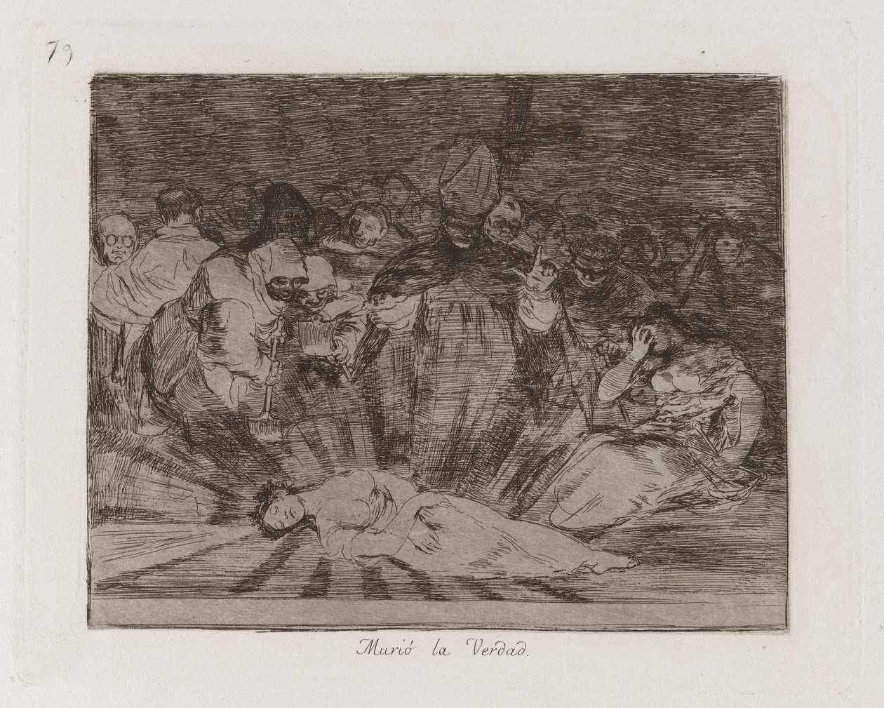 ölü? Hakikat Öldü, Savaşın Felaketlerinden 79. Levha by Francisco de Goya