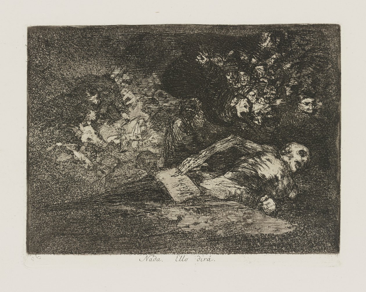 Hiç. diyecek? (Hiçbir şey. Olay Anlatacak.), pl. Savaşın Felaketleri dizisinden 69 by Francisco de Goya